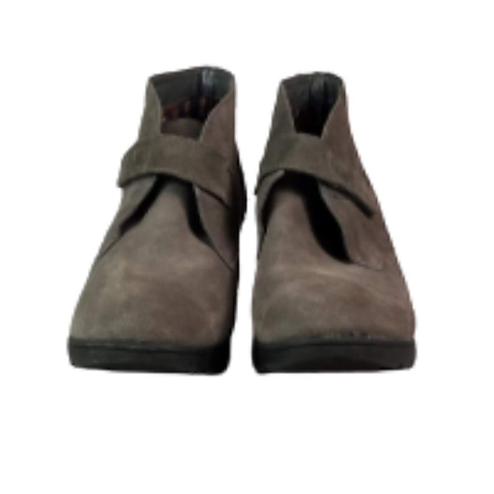 White Mountain Gray Suede Wedge Ankle Boots - Picture 8 of 11